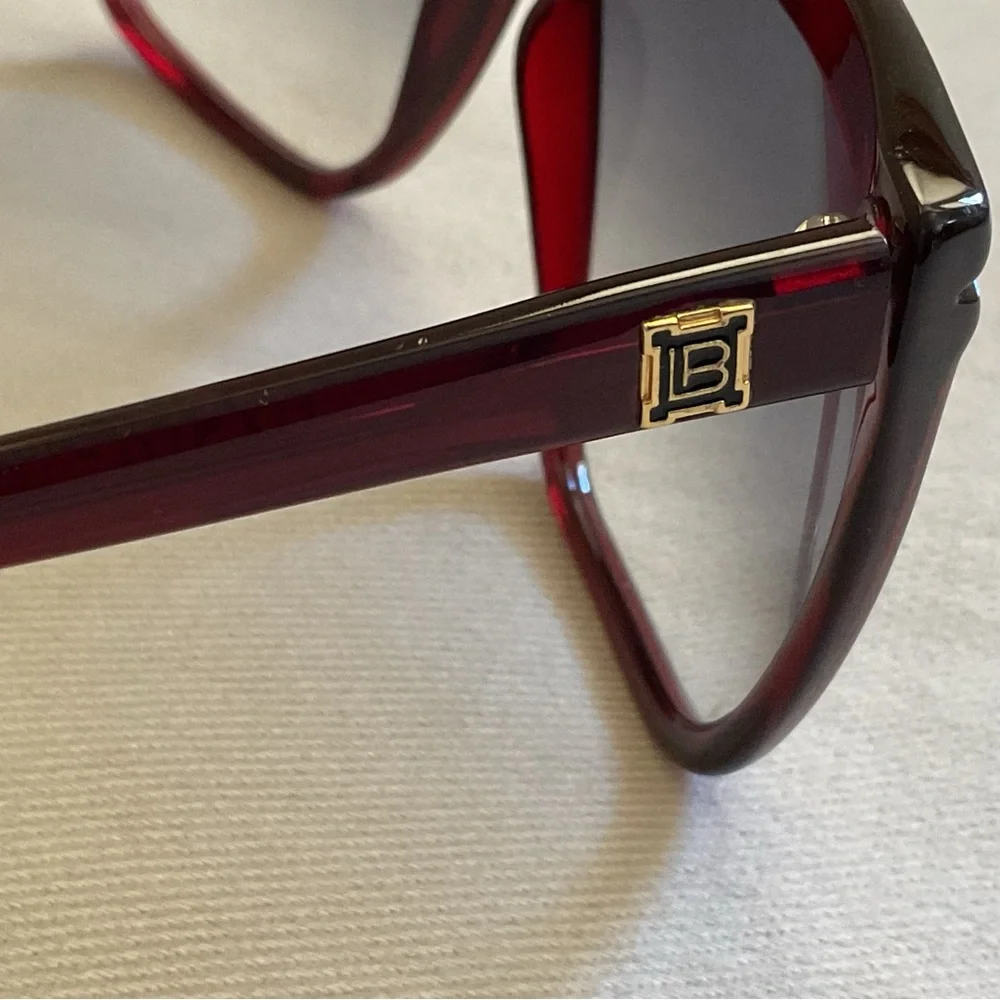 Laura Biagiotti Sunglasses Vintage Burgundy EyeWear Big Made In Italy P18217L